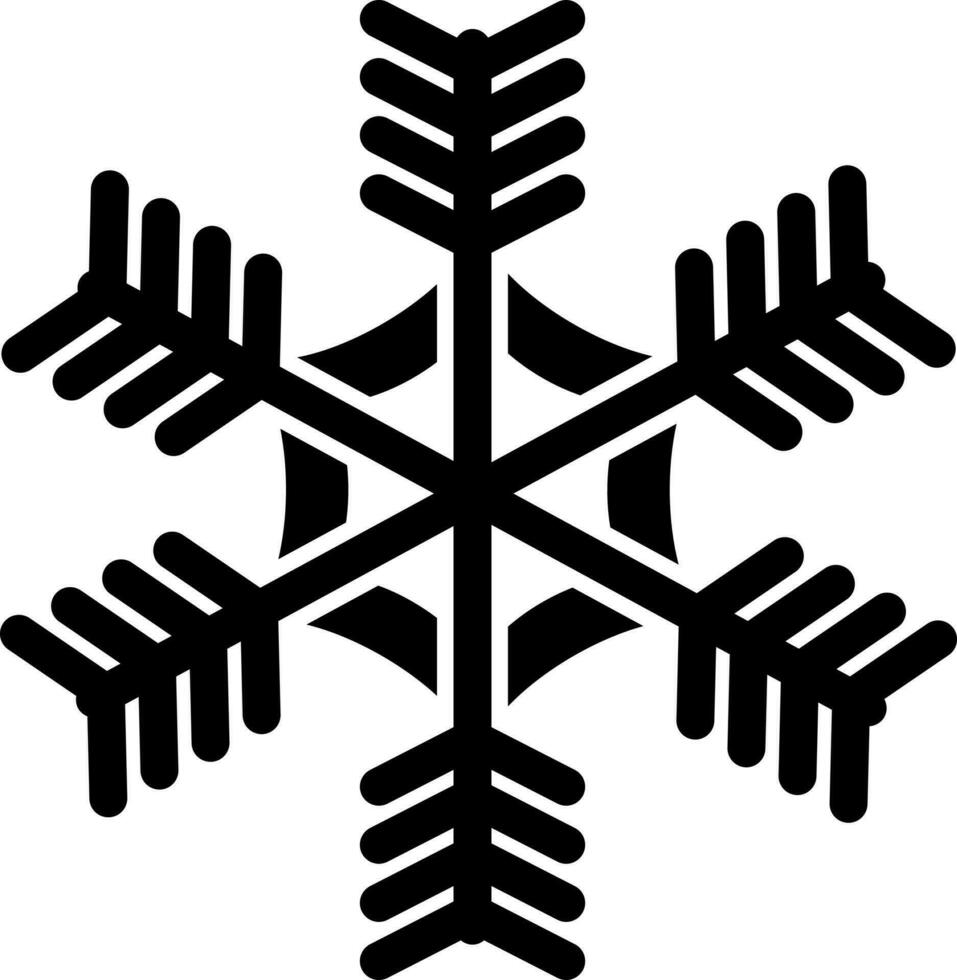 aislado icono de copo de nieve en plano estilo. vector