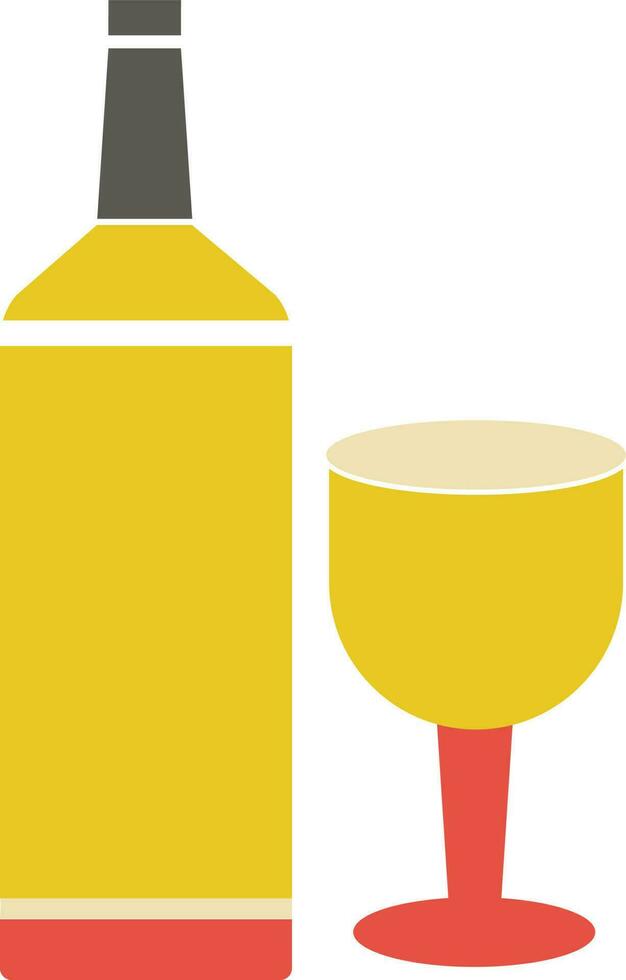 Colorful icon of Bottle and glass for Food and Drink concept. vector