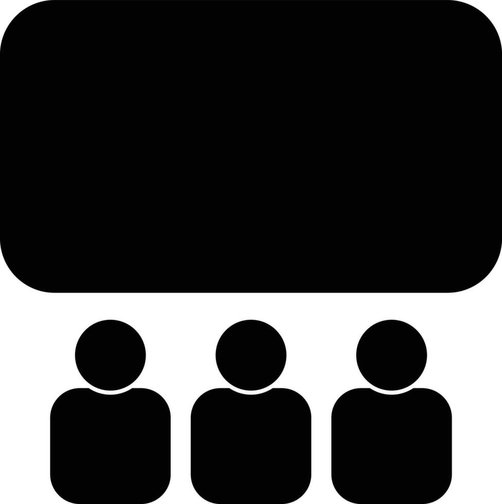 Icon of movie theater with audience. vector