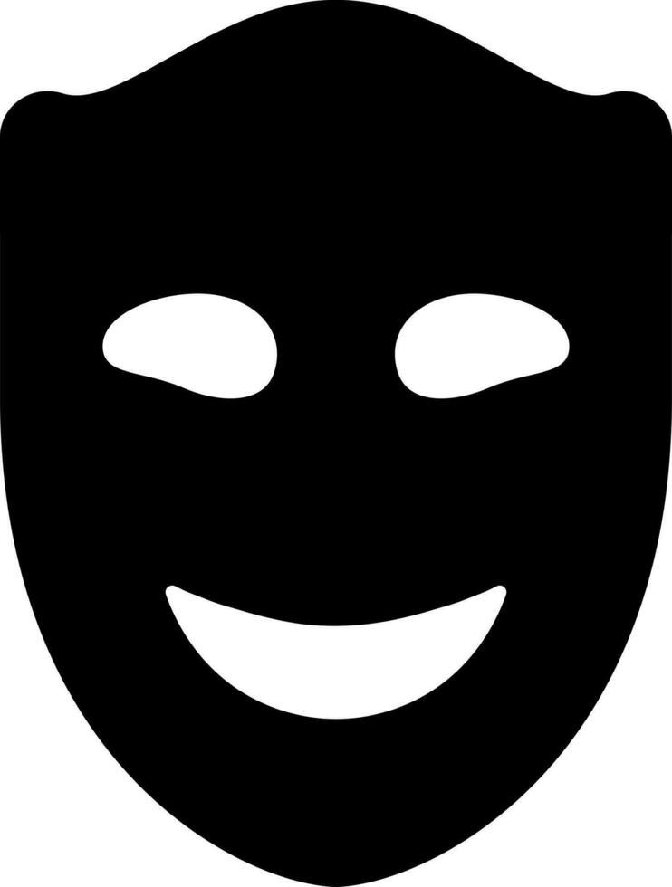Illustration of happy face mask glyph icon. vector