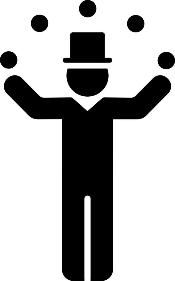 Illustration of juggler icon. vector