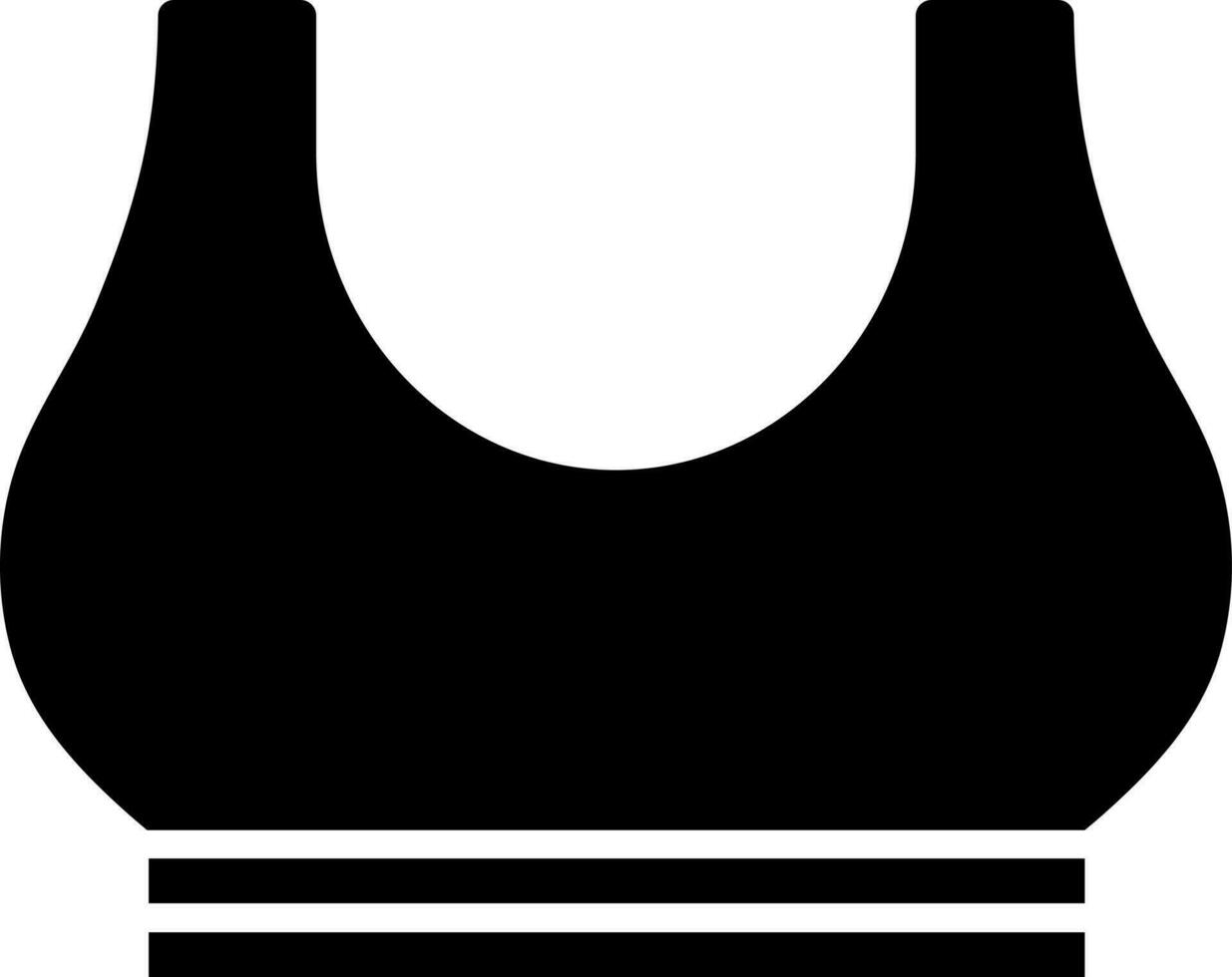 Sports bra icon in black color. vector