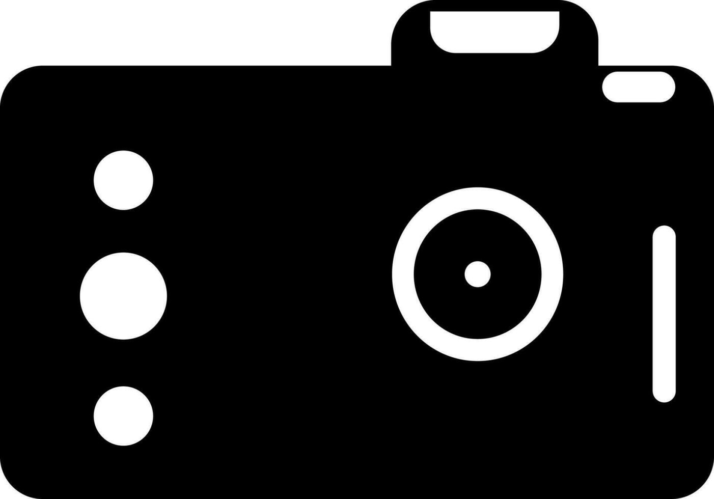 Black and White illustration of a camera. vector