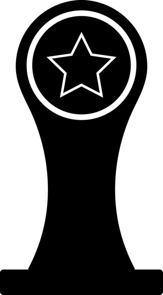 Black and white star decorated award. vector