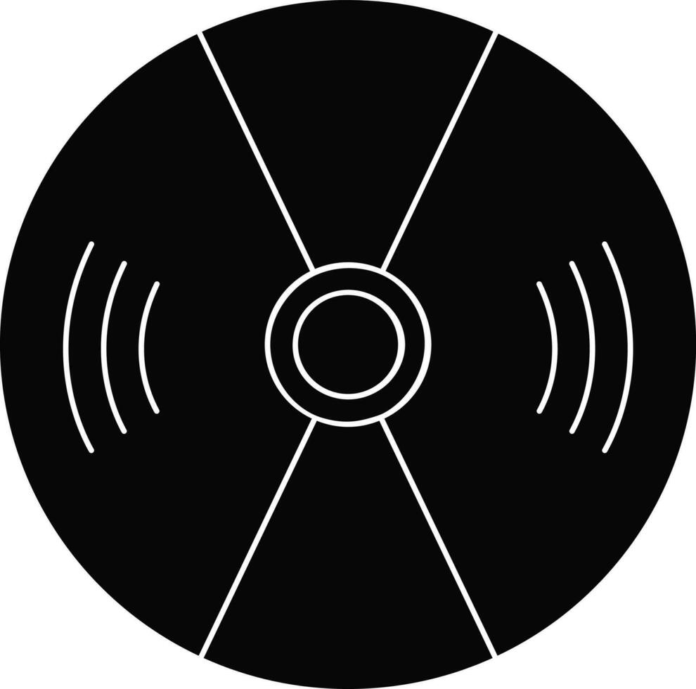 Black and white cd in flat style. vector