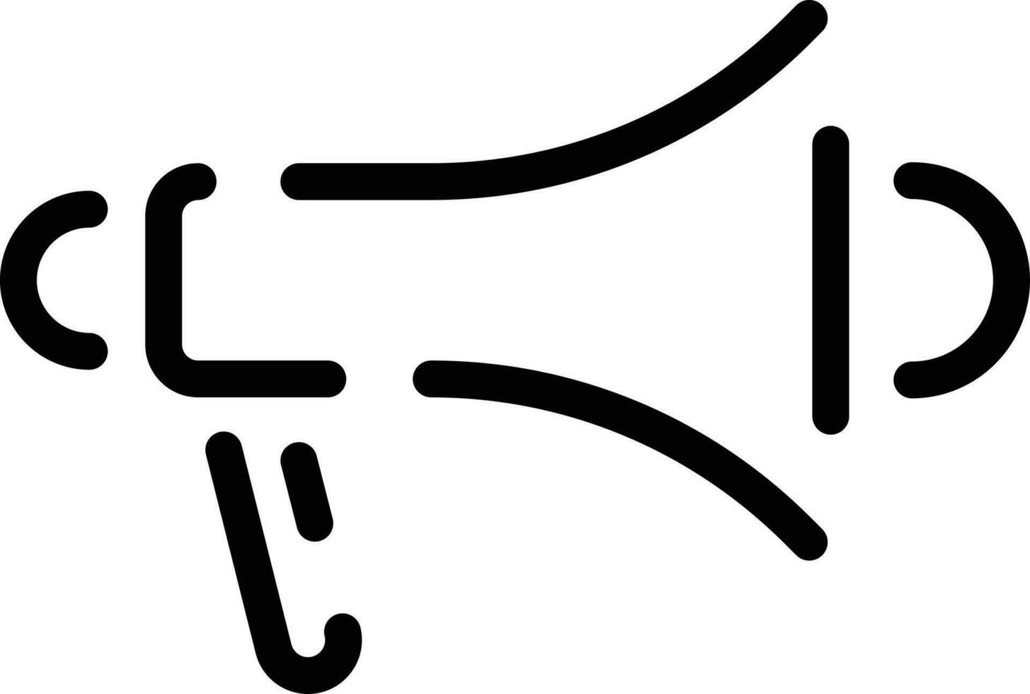 Isolated megaphone line art icon. vector