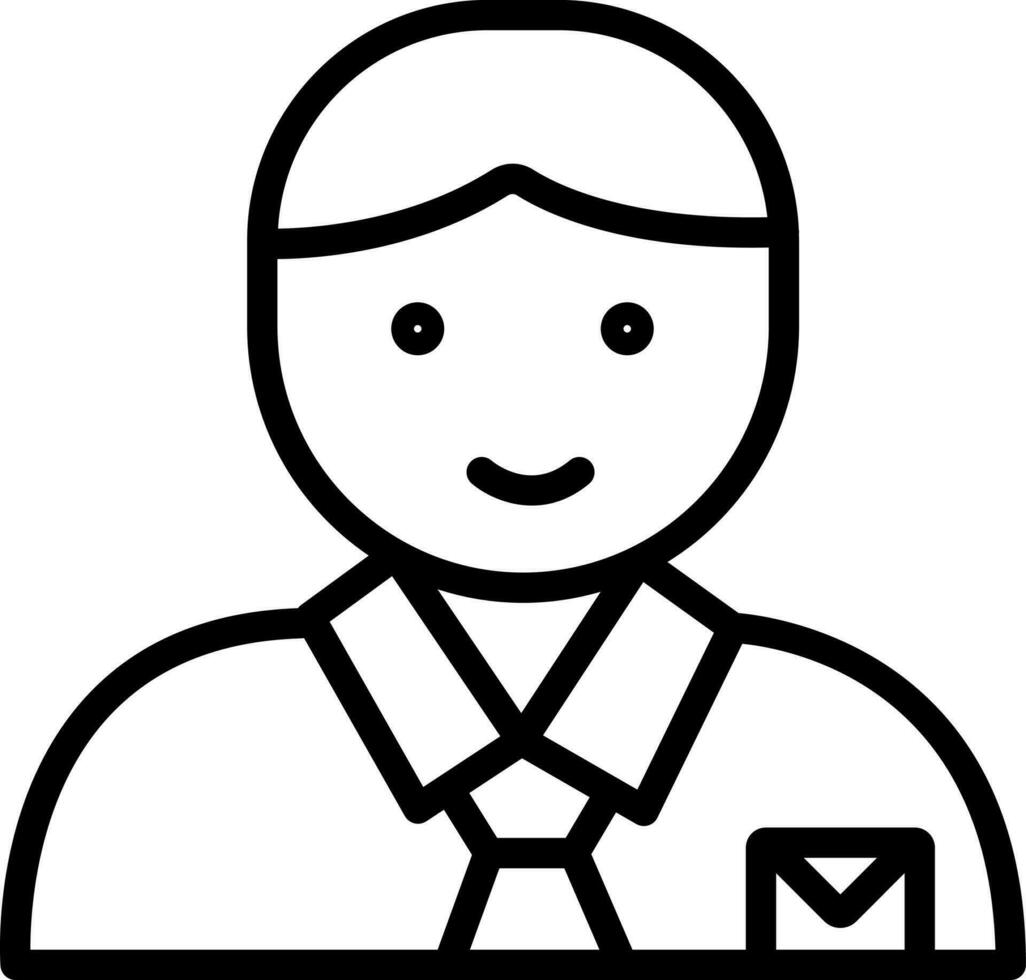 Illustration of man icon in thin line art. vector