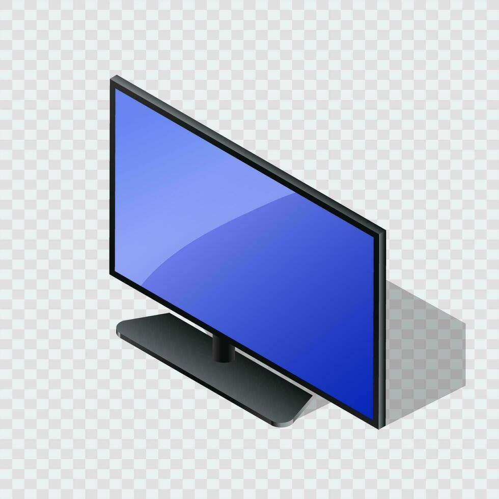 Isometric 3d lcd on png background. vector