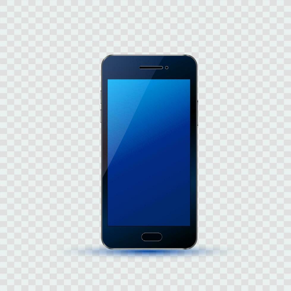 Vector illustration of smartphone on png background.