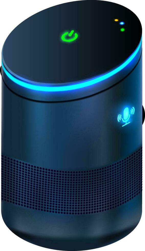 Realistic 3d voice assistant or recognition device. vector
