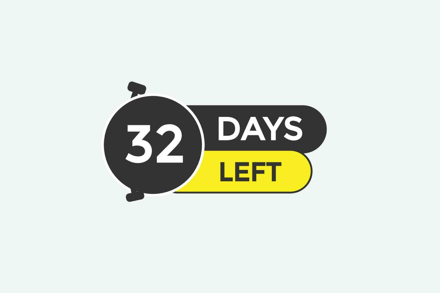 32 days left countdown template, 32 day countdown left banner label button eps 32 vector