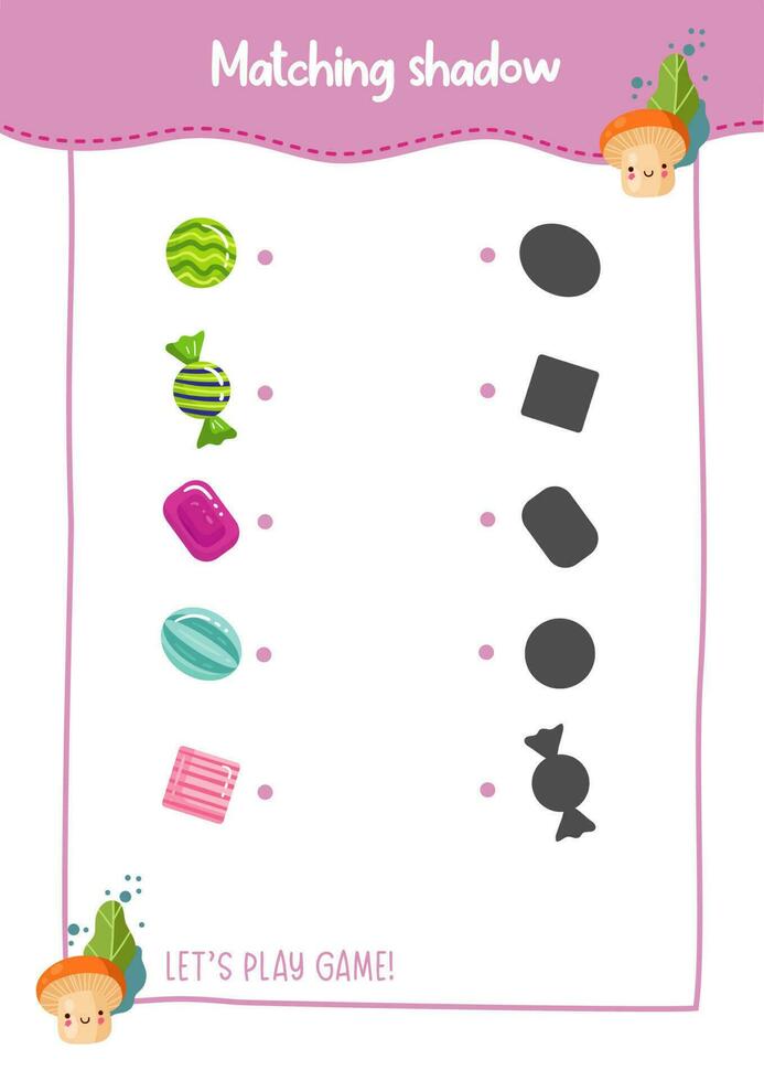 Shadow matching game for kids vector