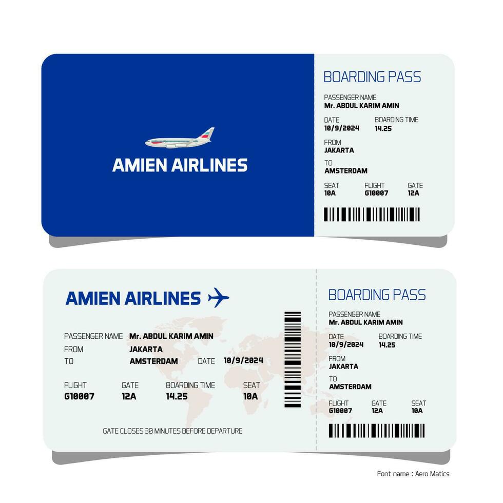 Airlines ticket design template vector