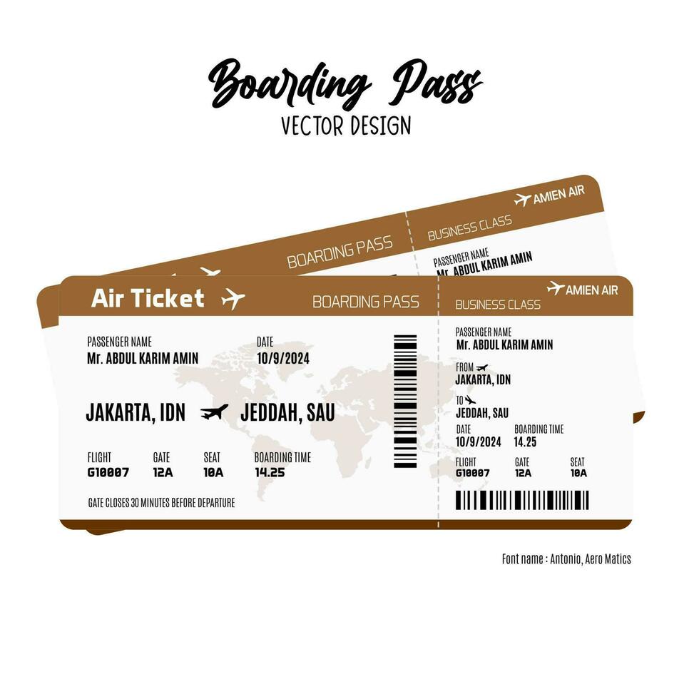 Airlines ticket design template vector