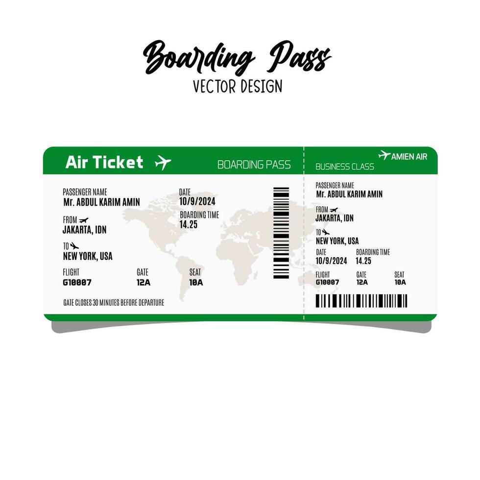 Airlines ticket design template vector