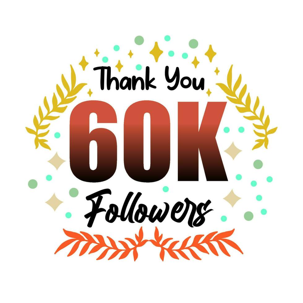 Text thank you followers celebration vector