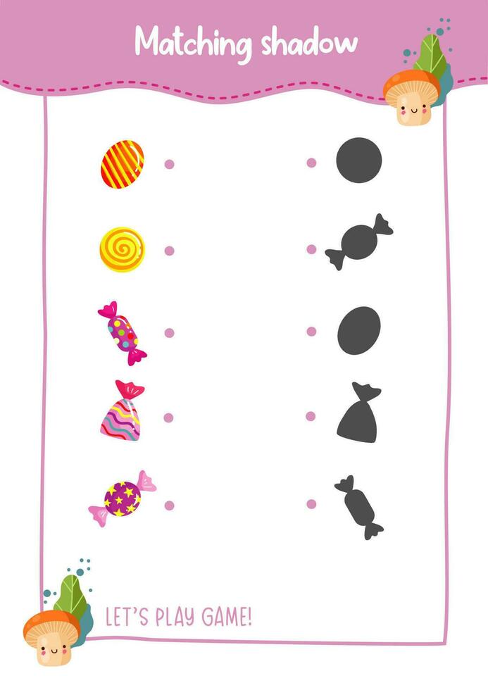 Shadow matching game for kids vector
