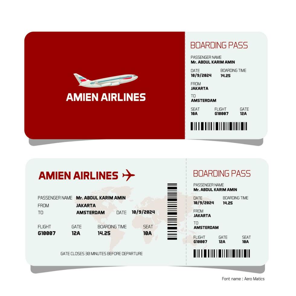 Airlines ticket design template vector