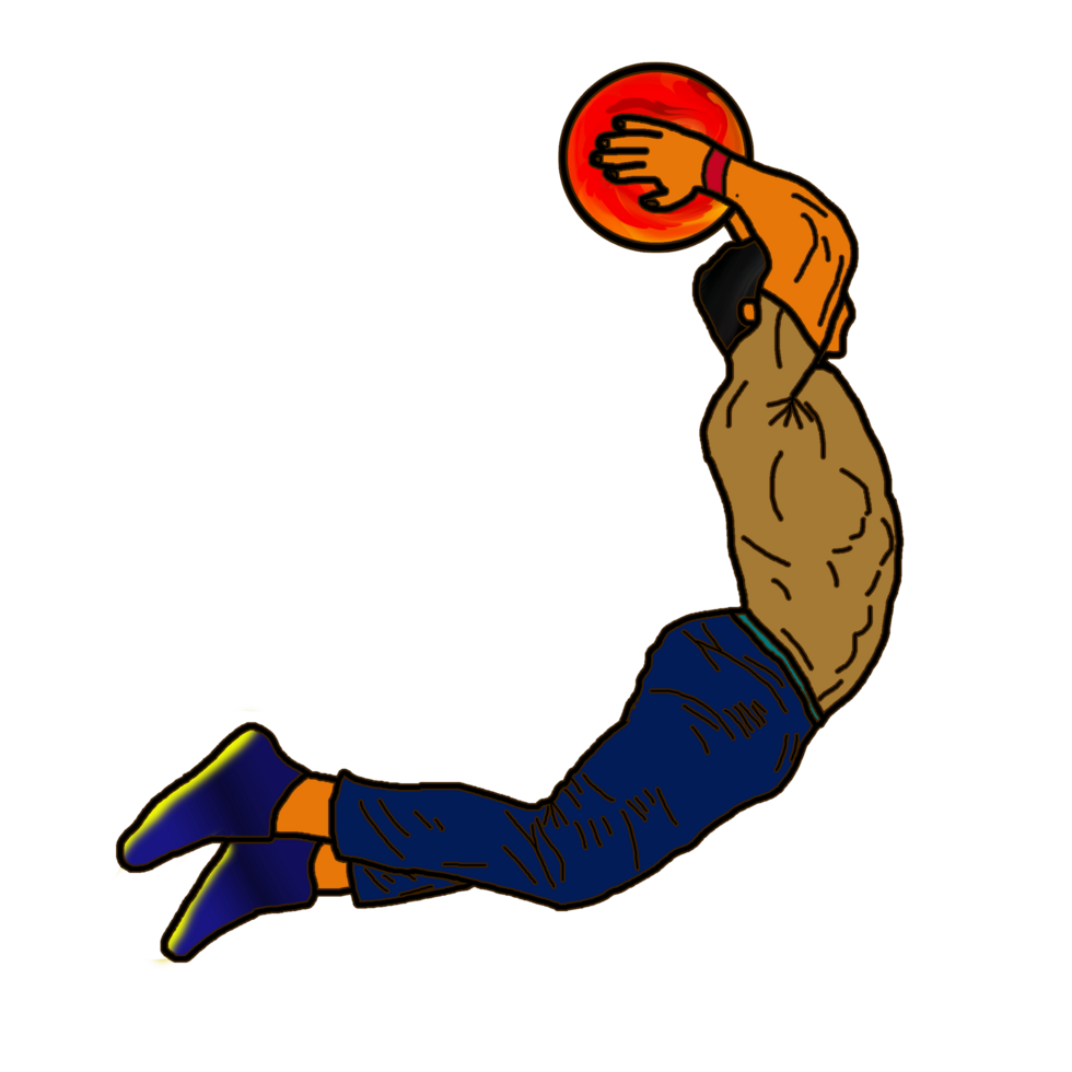 icon man play basket ball and jump to shoot png