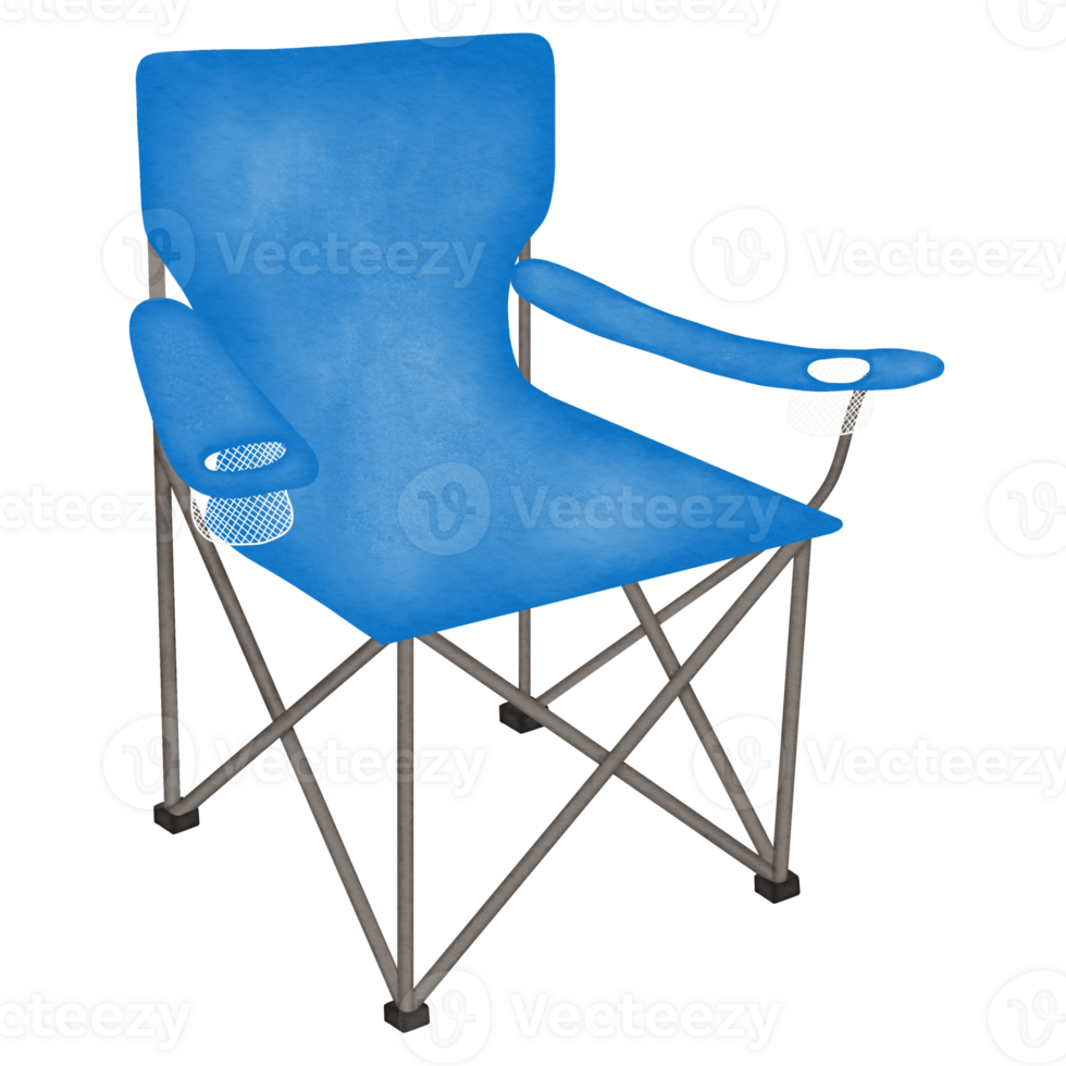 Blue Camping Chair Watercolor Illustration 24257041 PNG