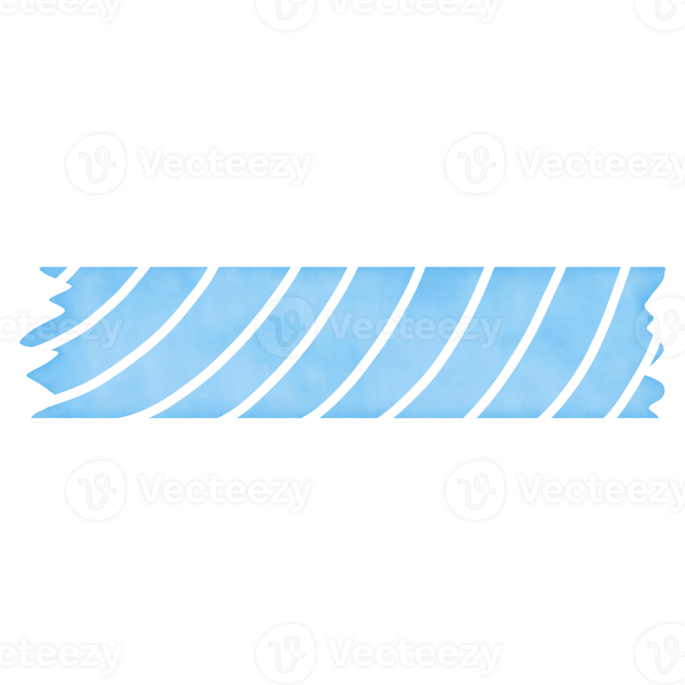 Blue Washi Tape with White Curve Line 24257042 PNG