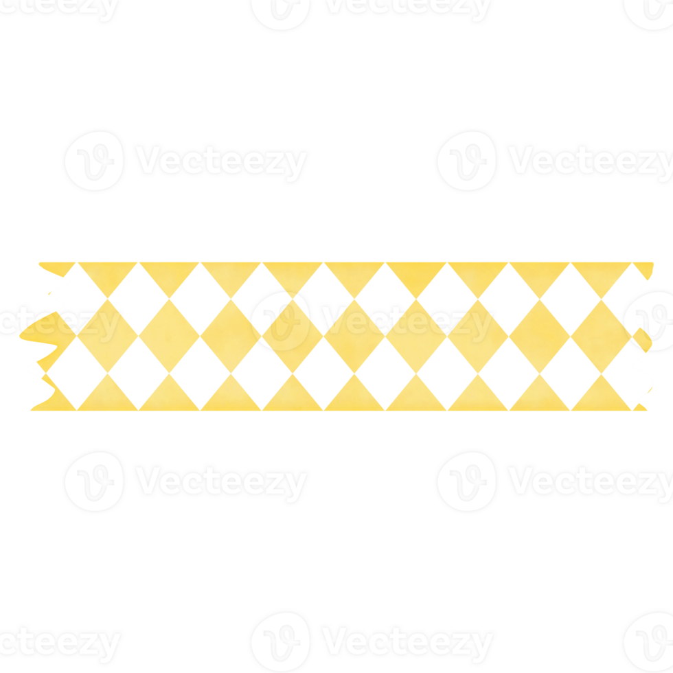 Yellow Washi Tape with Diagonal checkboard Pattern png