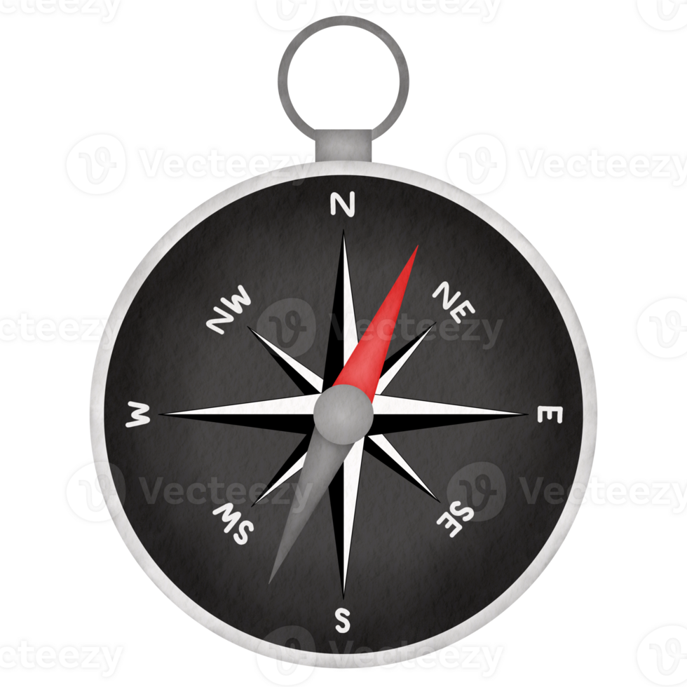 Magnetic Compass Watercolor Illustration png