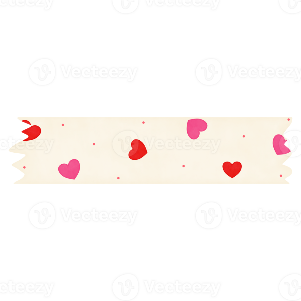 Red and Pink Heart Washi Tape png