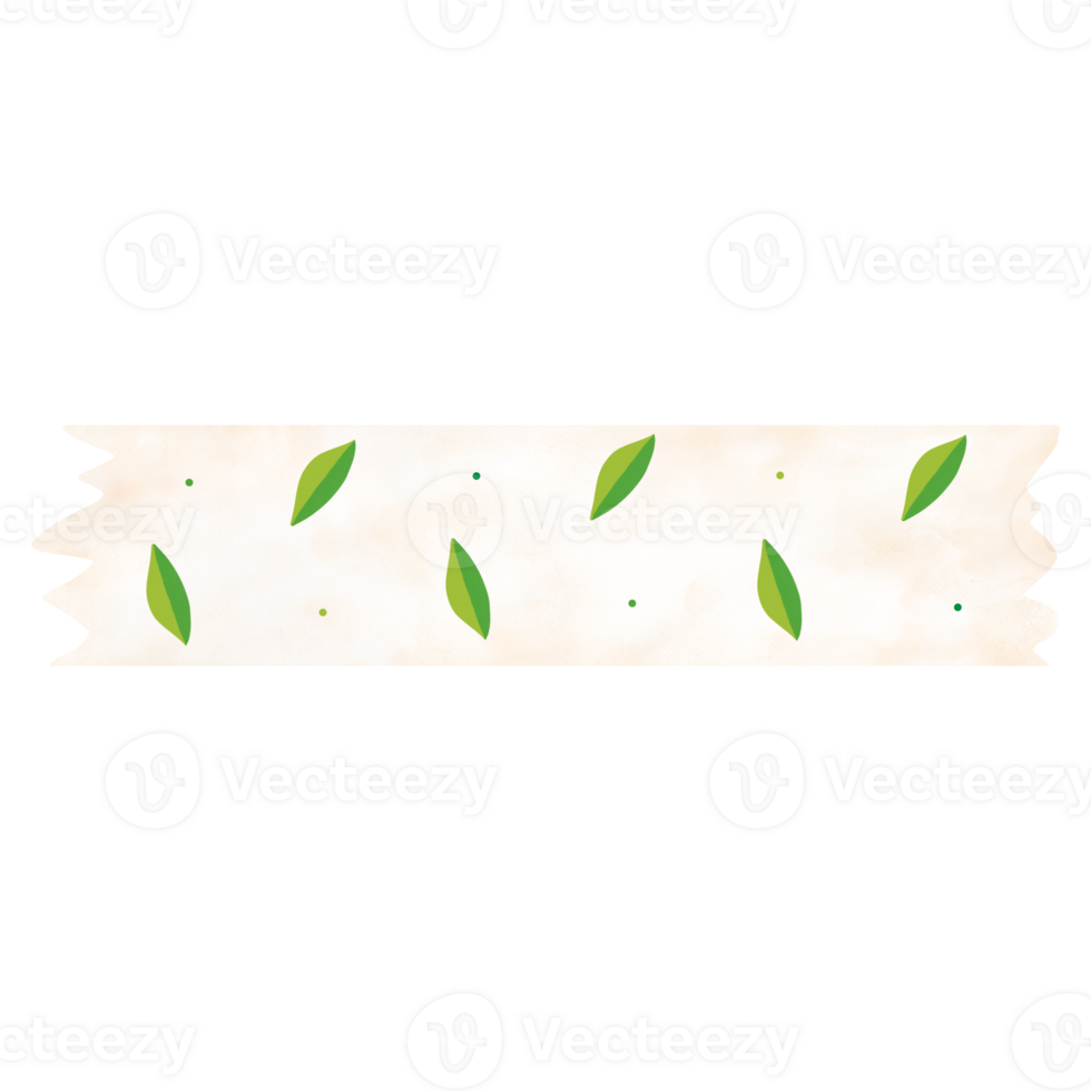 Green Leaf Pattern Washi Tape png