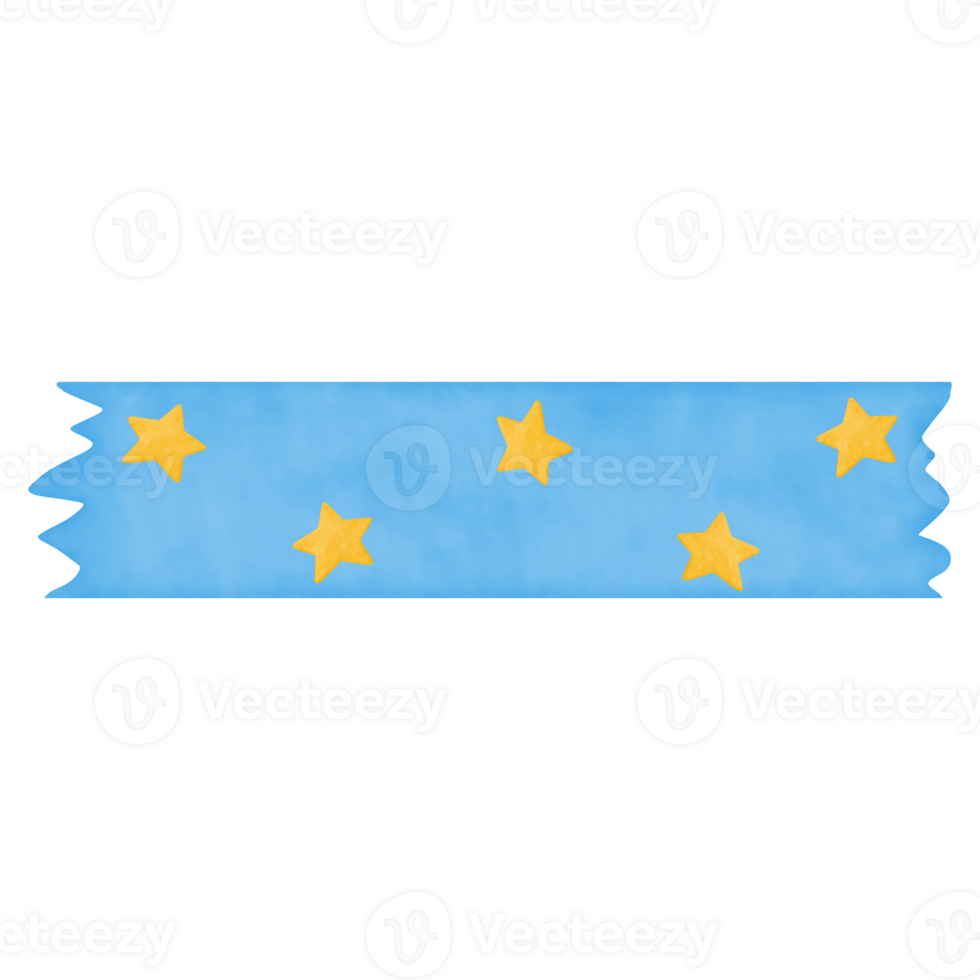 blue-washi-tape-with-star-pattern-24257071-png