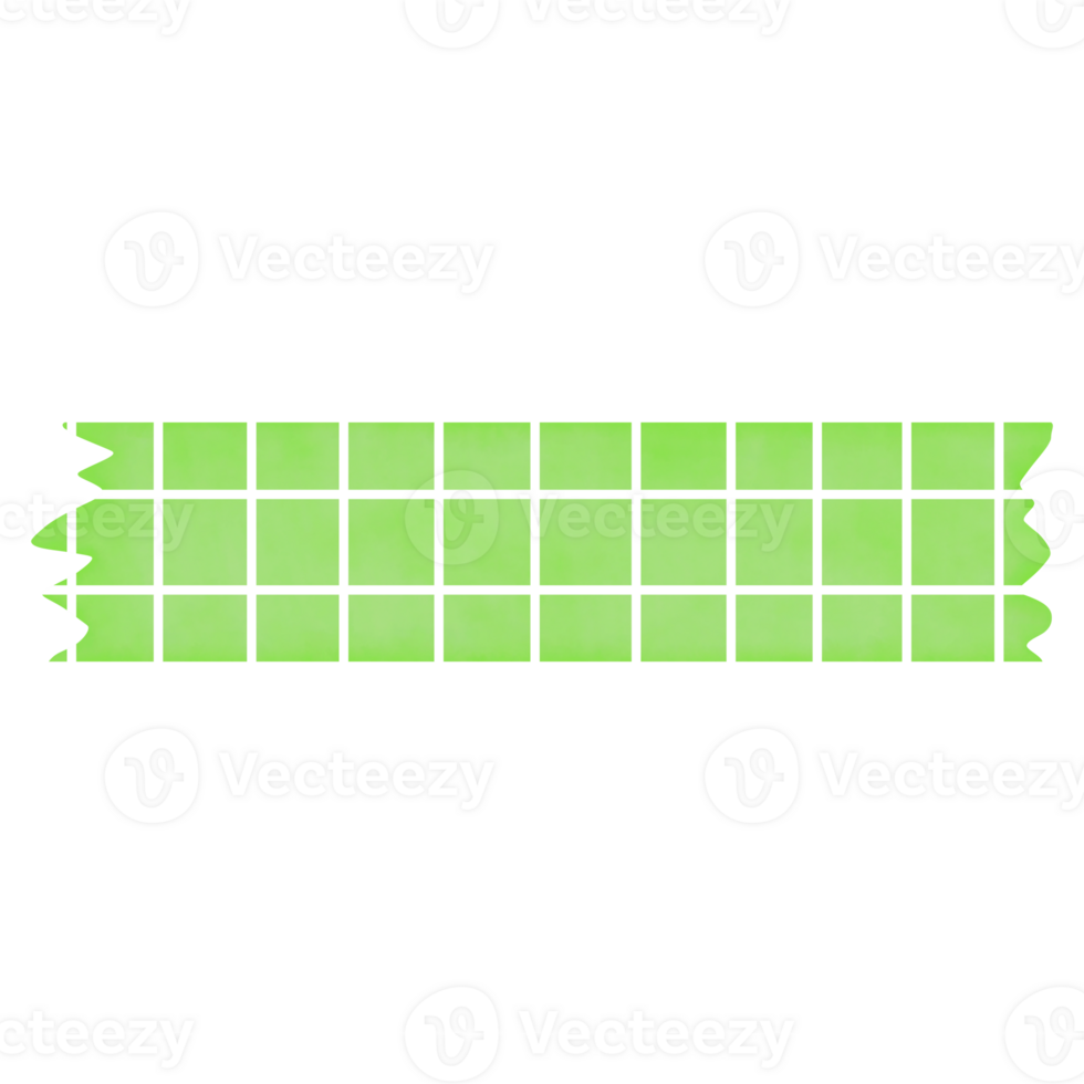 Green Washi Tape with Square Line png