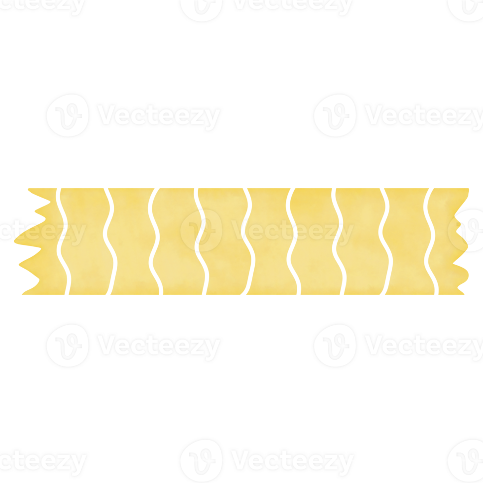 Yellow Washi Tape Wave Line png