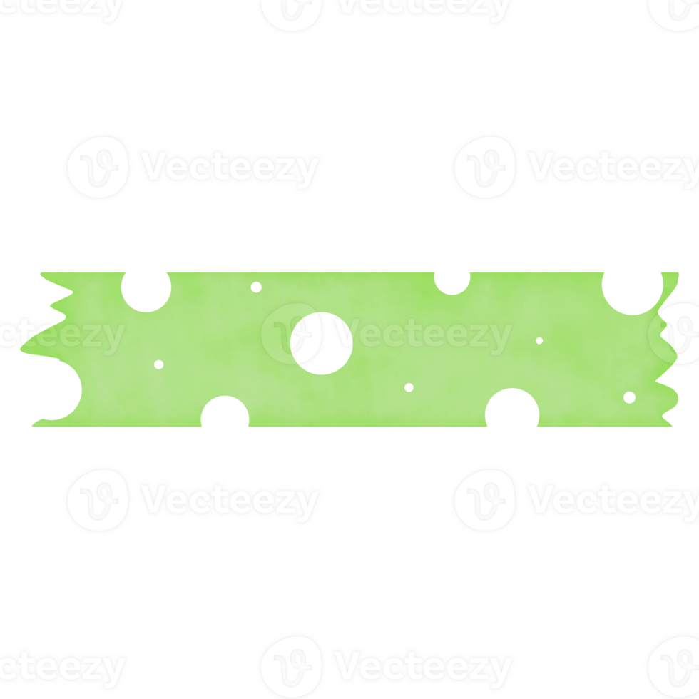 Green Washi Tape with Polka Dot Pattern png