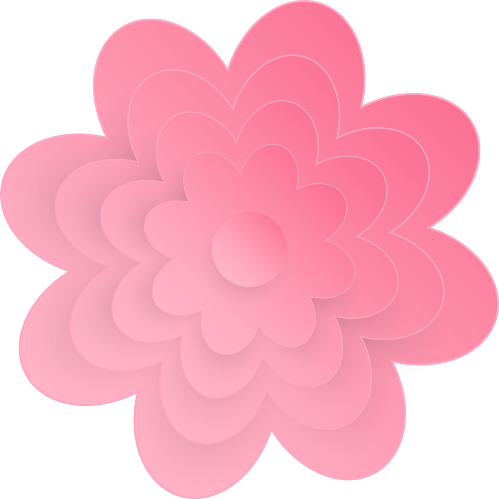 Flower, Element of floral paper cut. Paper cut of flower shape and spring symbol. png