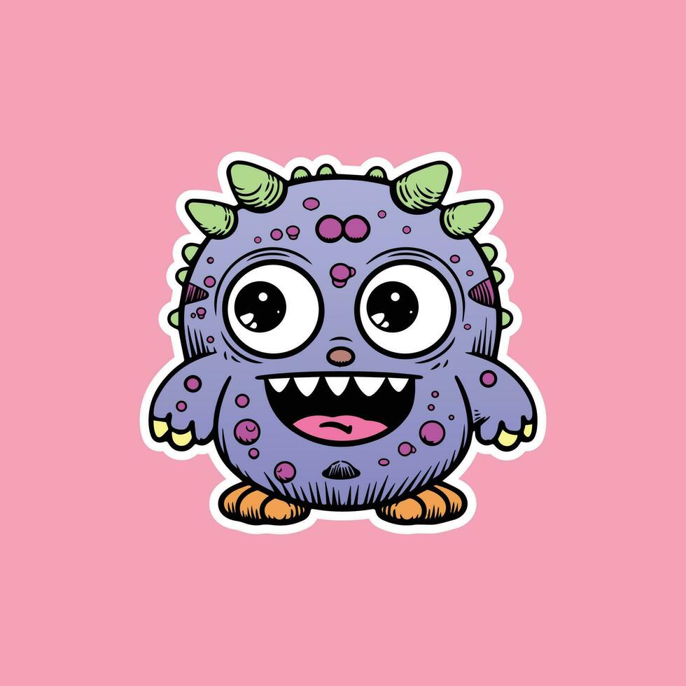 Cute baby monster vector