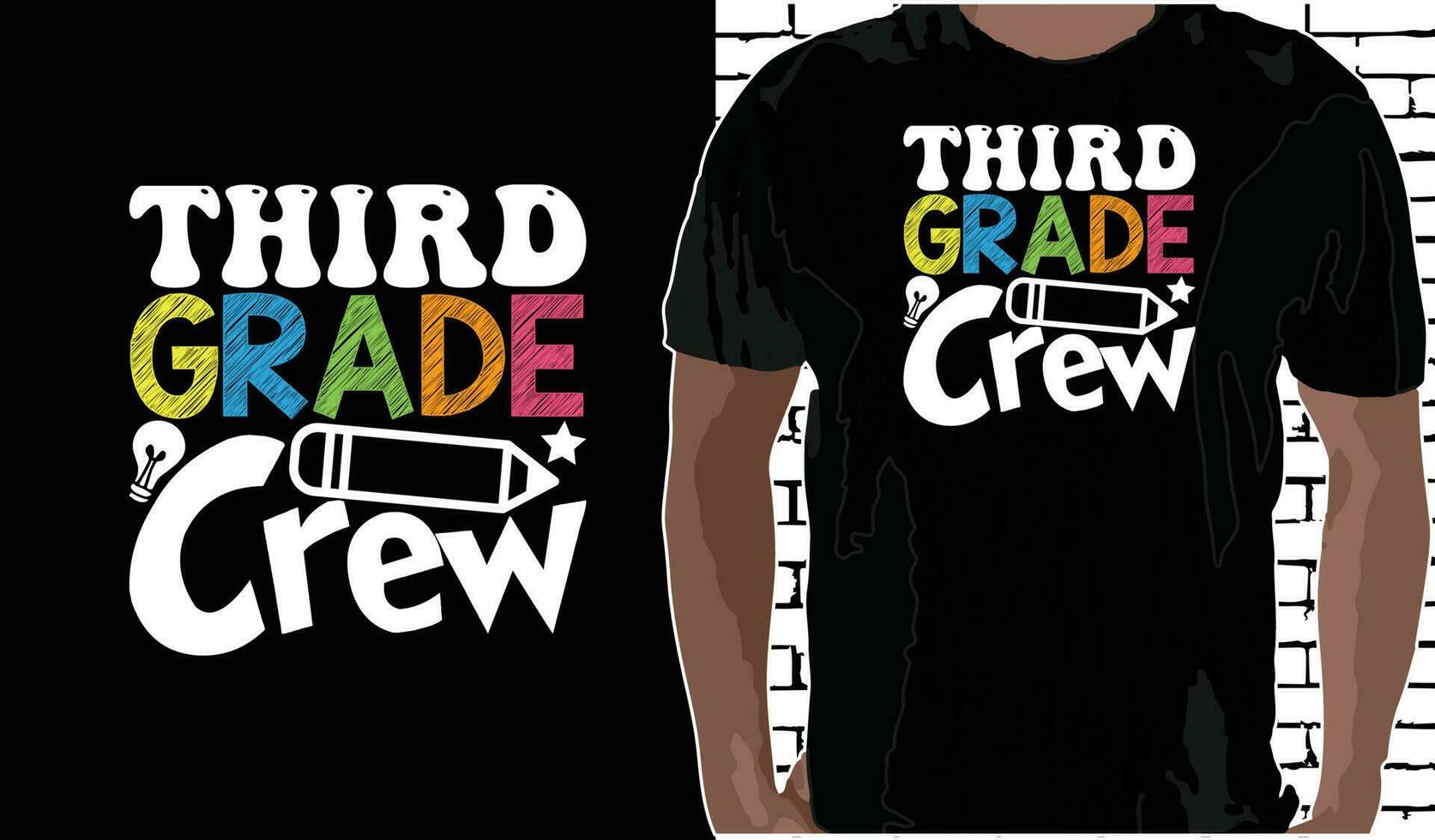 3rd Grade Crew T shirt Design, Quotes about Back To School, Back To School shirt, Back To School typography T shirt design vector