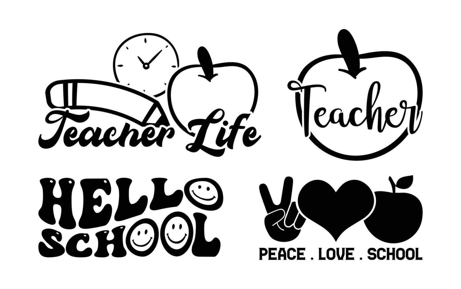 Back To School T shirt Design Bundle, Quotes about Back To School, Back To School T shirt, Back To School typography T shirt design Collection vector