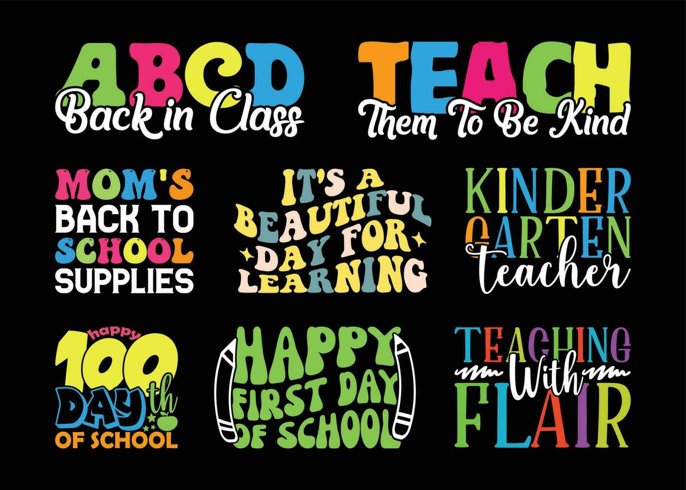 Back To School T shirt Design Bundle, Quotes about Back To School, Back To School T shirt, Back To School typography T shirt design Collection vector