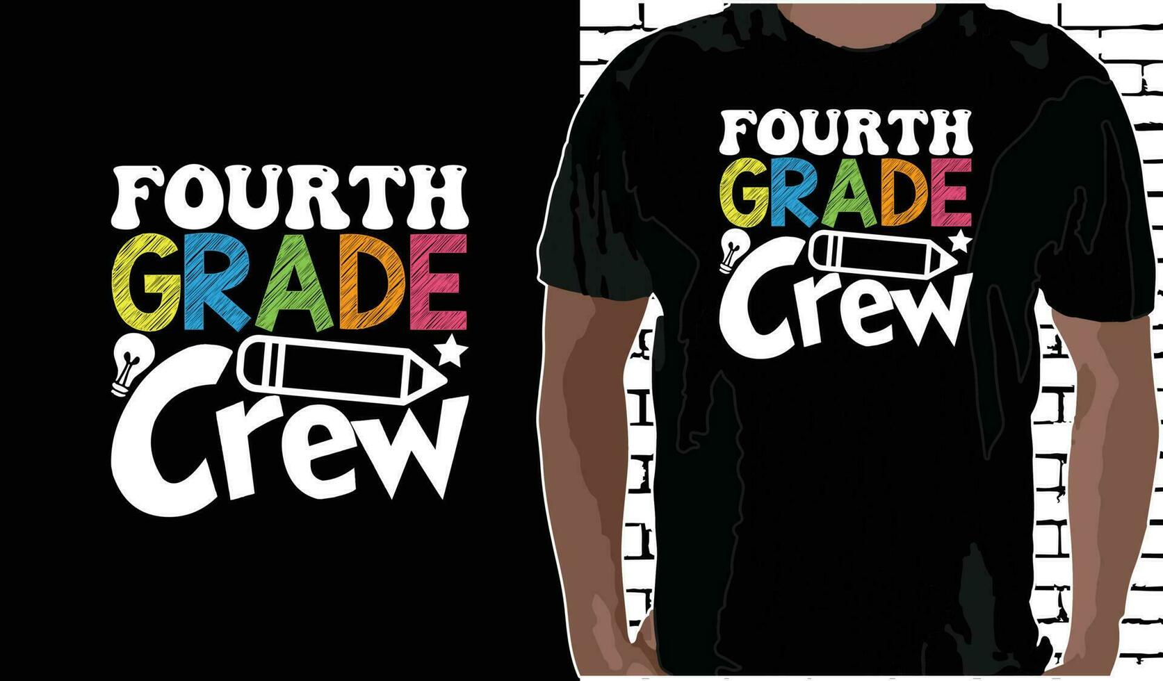4th Grade Crew T shirt Design, Quotes about Back To School, Back To School shirt, Back To School typography T shirt design vector