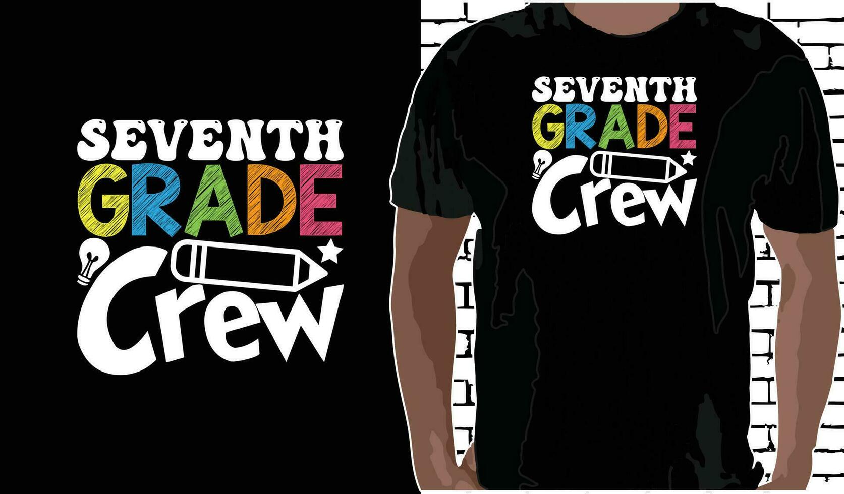 7th Grade Crew T shirt Design, Quotes about Back To School, Back To School shirt, Back To School typography T shirt design vector