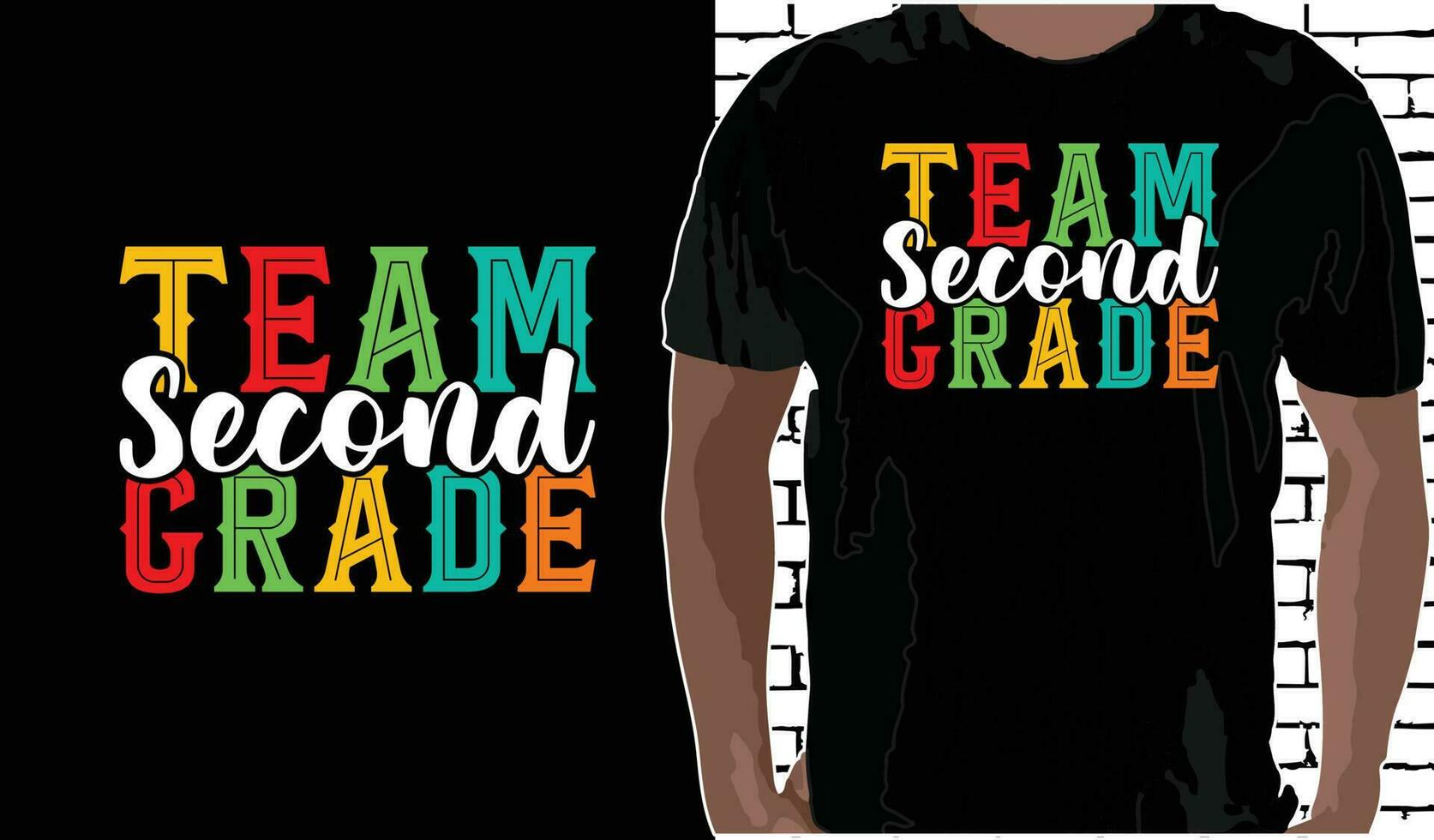 Team 2nd Grade T shirt Design, Quotes about Back To School, Back To School shirt, Back To School typography T shirt design vector