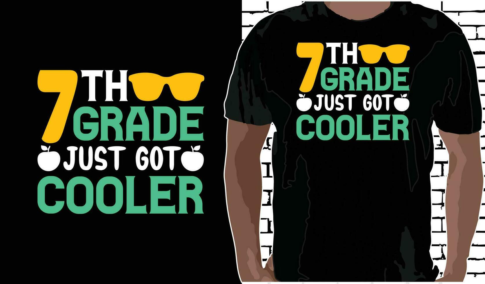 7th Grade Just Got Cooler T shirt Design, Quotes about Back To School, Back To School shirt, Back To School typography T shirt design vector