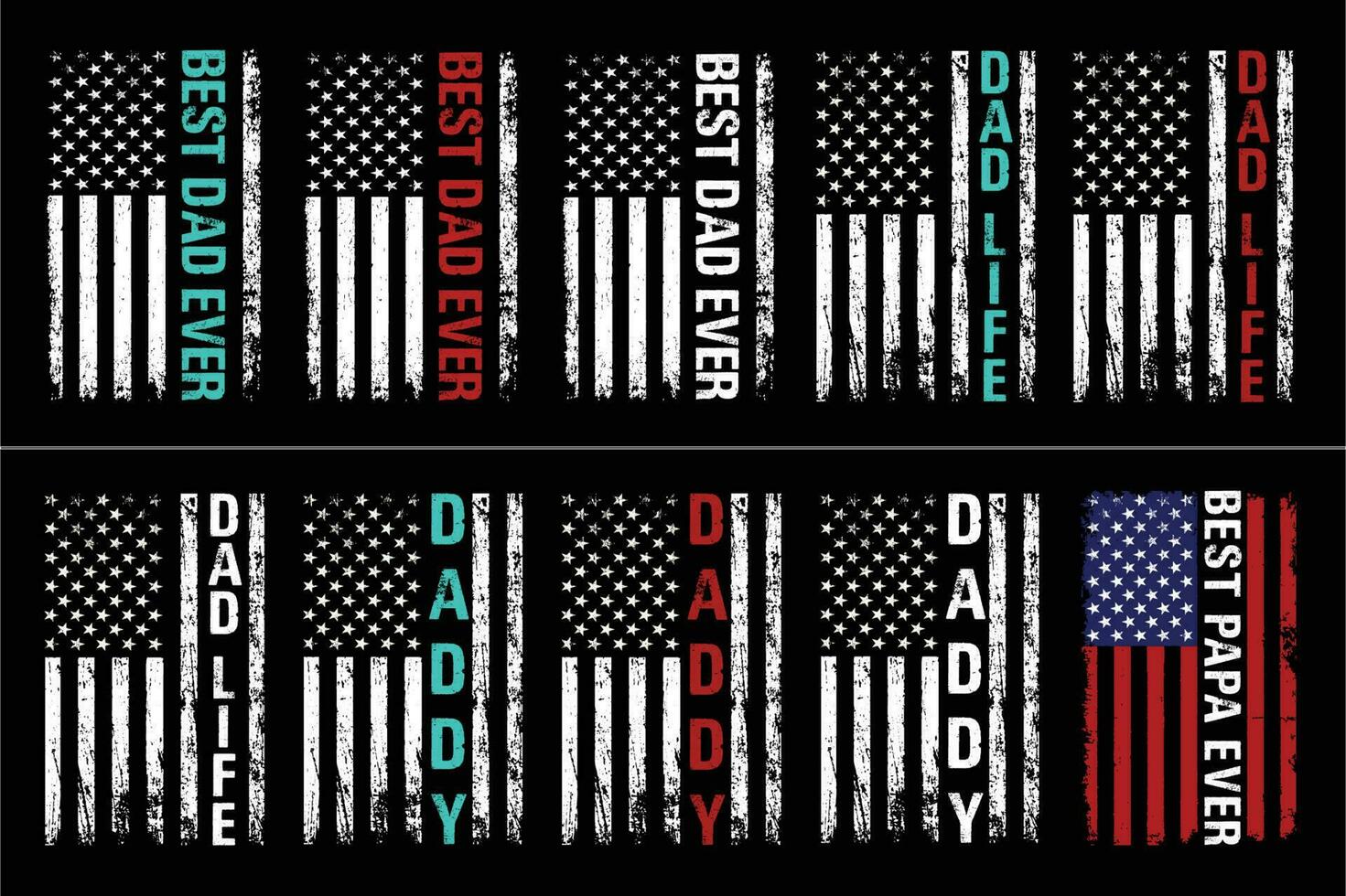 American Dad Design Bundle with USA Flag vector