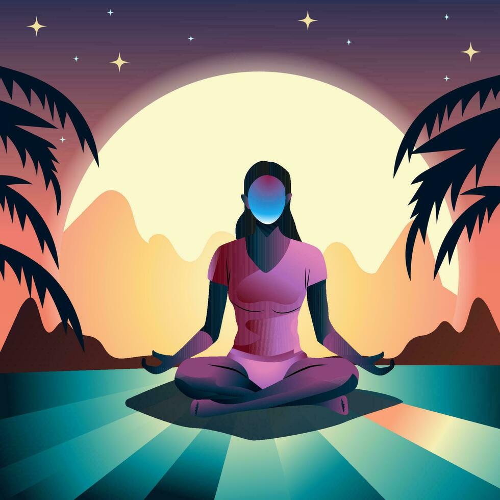 girl goddess essence of meditation and enlightenment on a fabulous planet vector