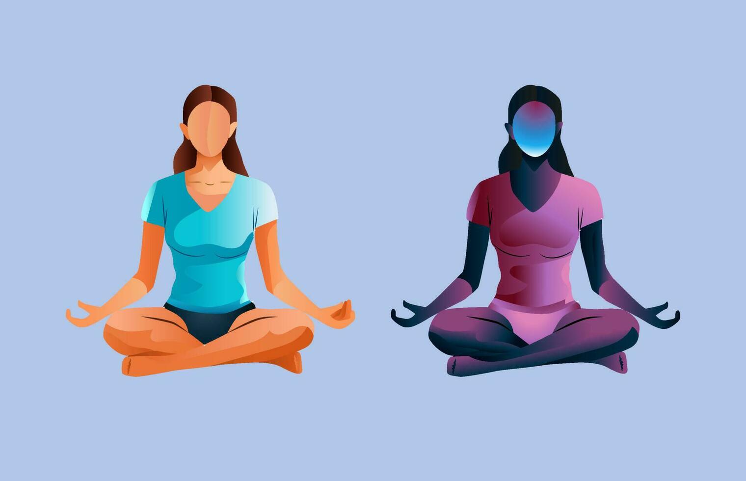 el meditando mágico imagen de el levita niña vector