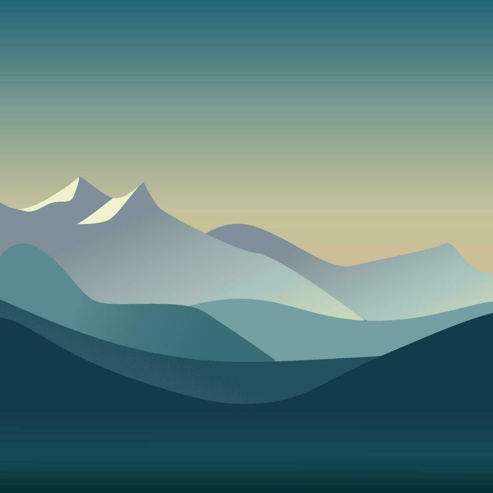 vector paisaje montaña atmósfera siluetas