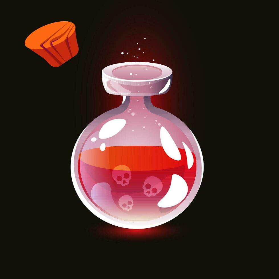 cartoon death potion poison blood corked vector