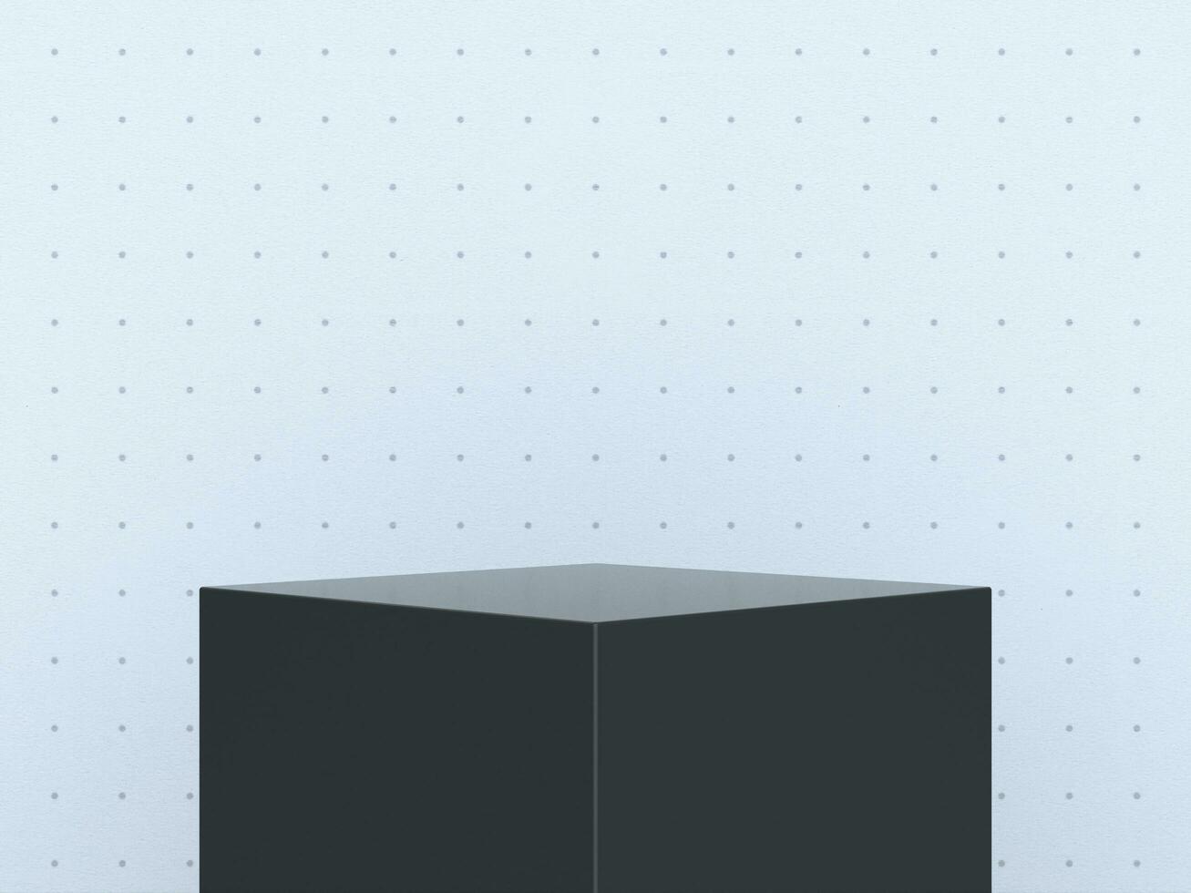 black cube background. 3D illustration. photo