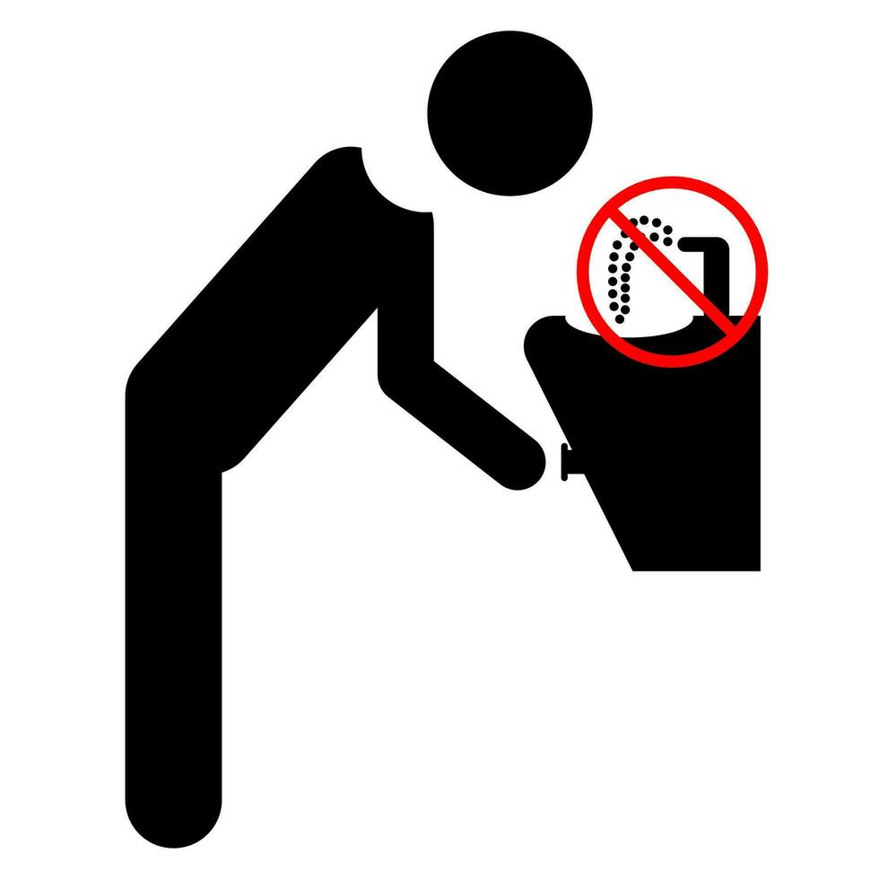 Symbol sign. Don't drink in the fountain pictogram, Don't drink in the fountain sign vector