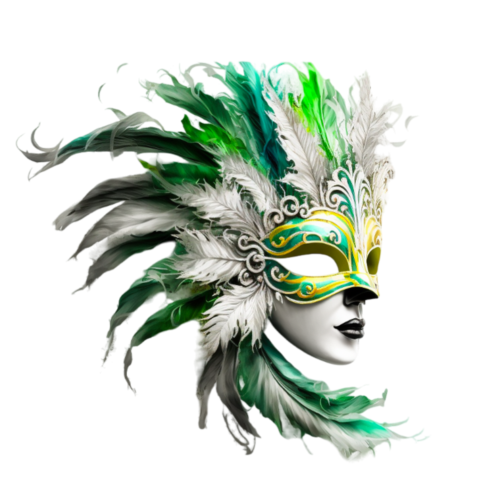 Green And Purple Carnival Mask. png
